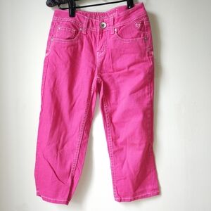 🎀 3/$20 Justice 💓 Pink Denim Capri Pants Size 10 Regular Girls
